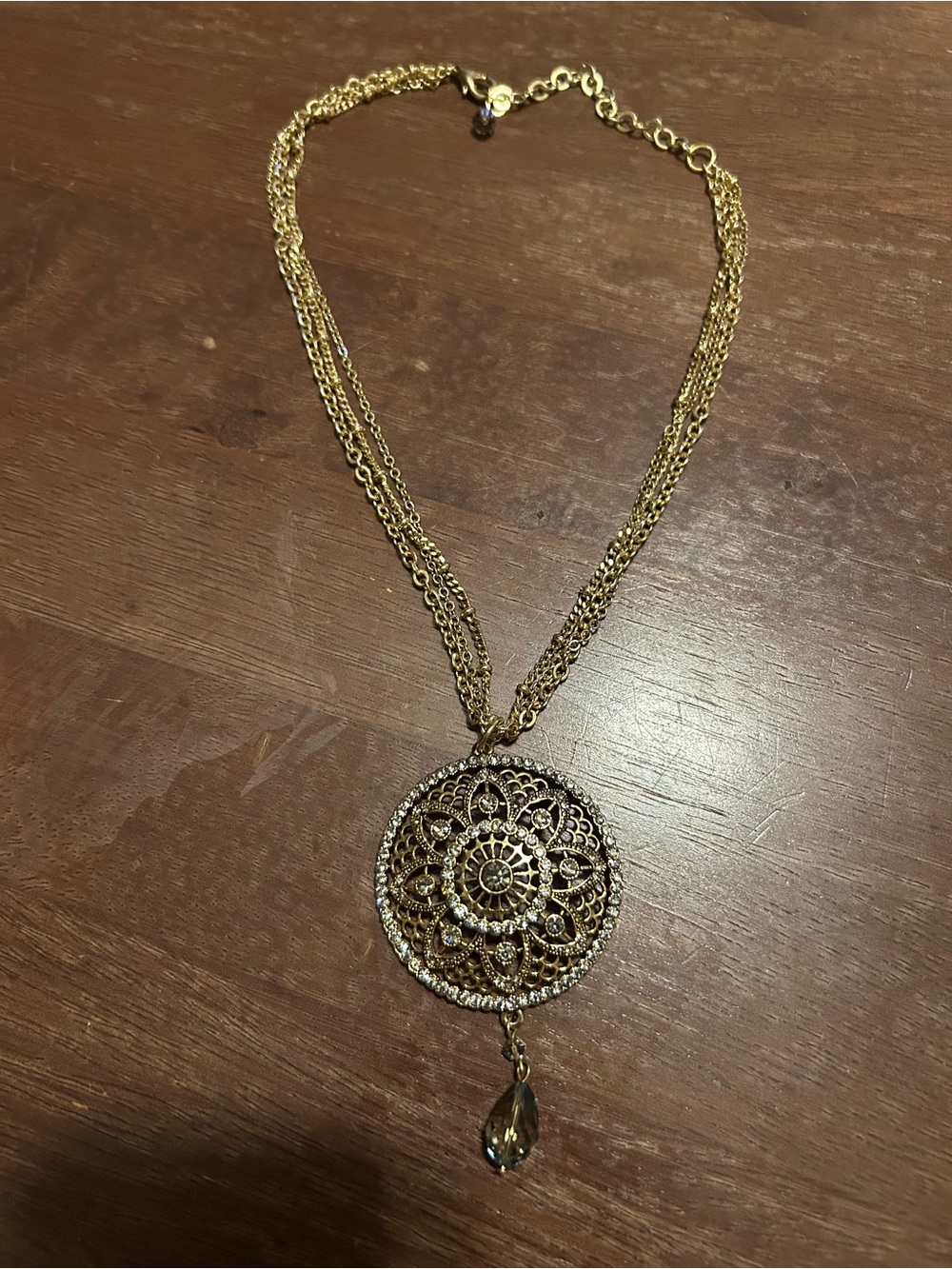 Filigree crystal necklace